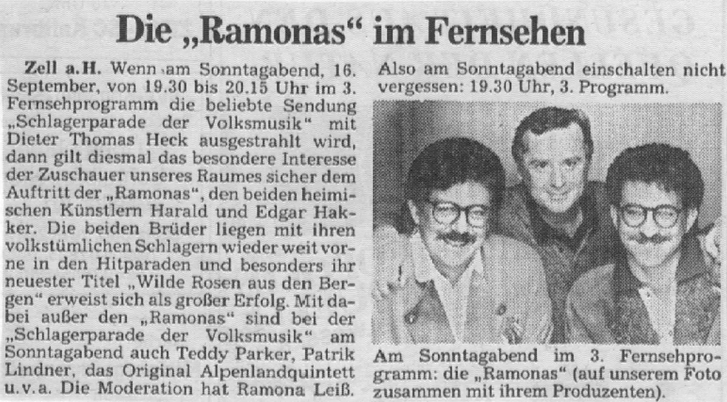 Zeitungsartikel von Harald Hacker